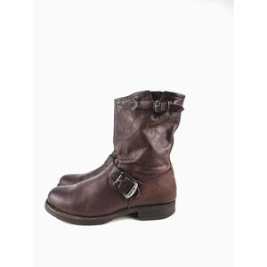 Frye Boots Brown Leather Ankle Boots Women's Sz 6.5 Boho Biker Heritage Festival